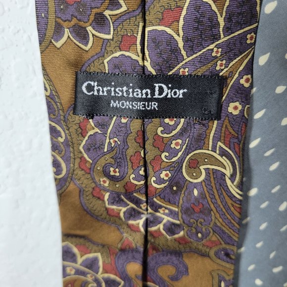 Lot of 2 ties Christian Dior Monsieur and Milano Paisley - Picture 7 of 9